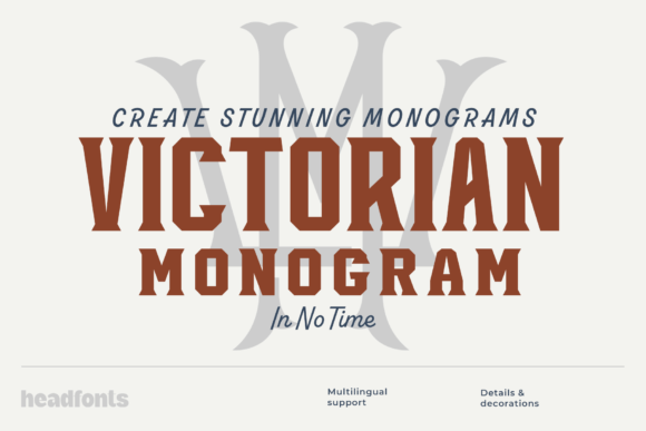 Victorian Monogram Font for Handmade Projects